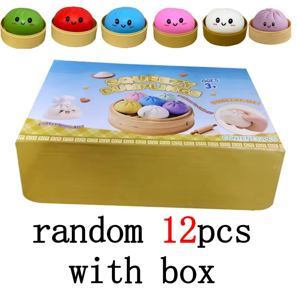 Glitzer-Dumpling Squishy mit Box – Sensorisches Quetschspielzeug zur Stresslinderung