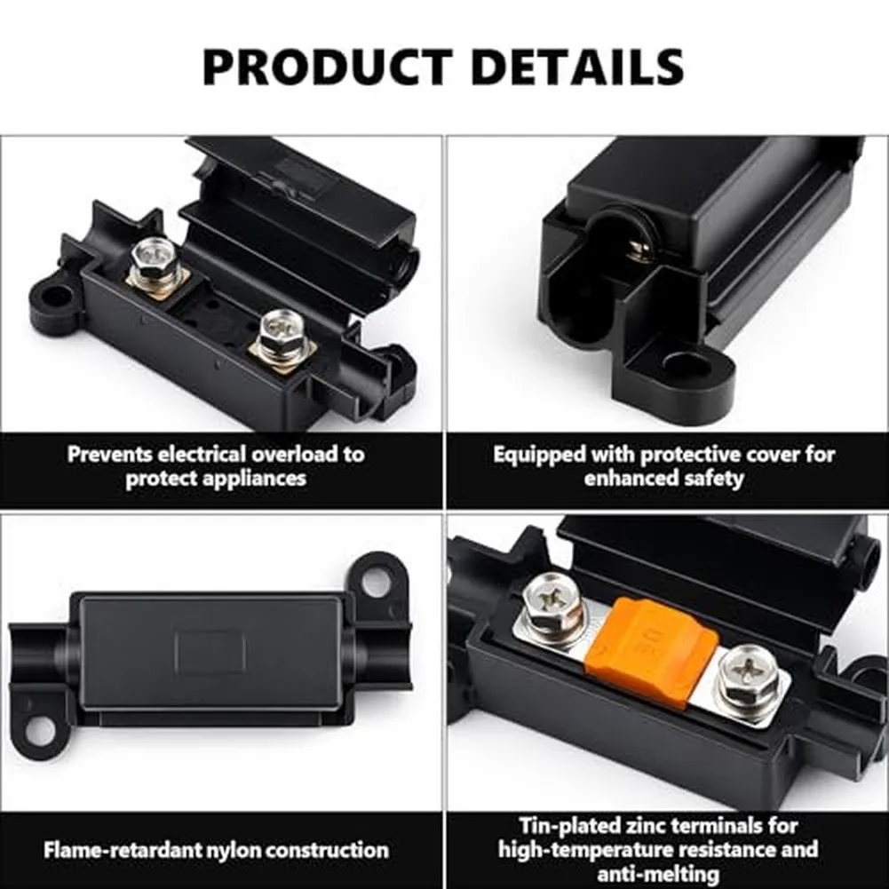 4PCS For Midi Fuse Holders With 30-100A Fuses Compatible With All 12 V Through Hole Fuse Holders For Automobiles/Trucks/RVs