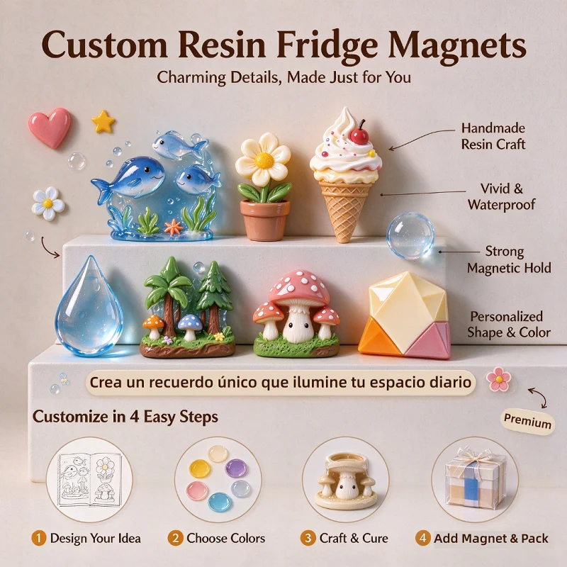 Custom Design Magnetic Epoxy Fridge Magnets Custom 3D Refrigerator Magnets Set For Decorative Souvenir Refrigerator Decoration