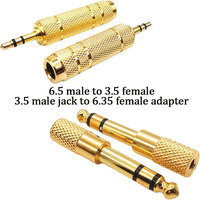 Audio 6.5 male to 3.5 female / 3.5 male jack to 6.35 female adapter amplifier adaptateur casque et micro small to large