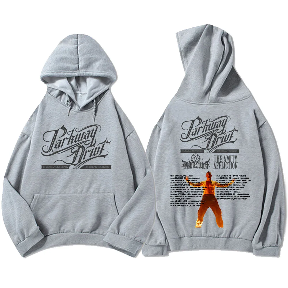 Parkway Drive 20 años aniversario gira europea 2025 sudaderas con capucha banda de Rock moda sudaderas gráficas invierno polar hombres jerseys