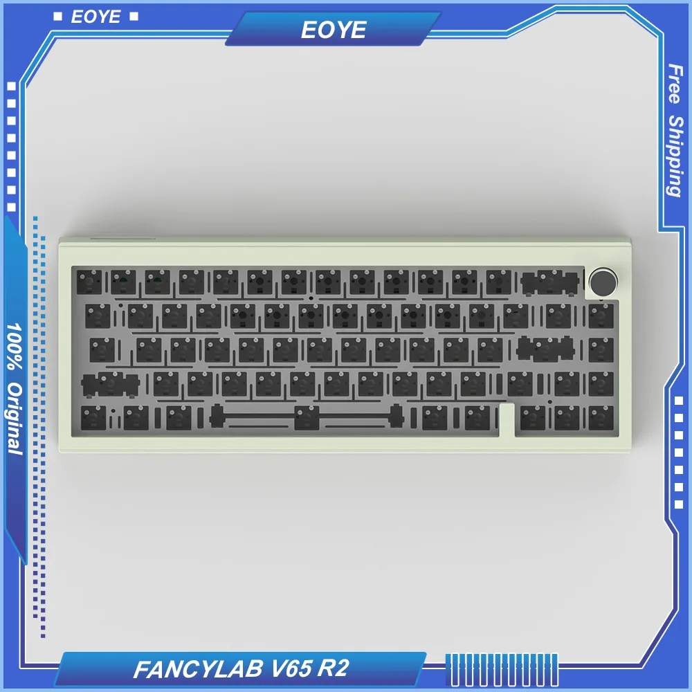 V65 R2 Aluminum Alloy Keyboard Kit Wired Bluetooth RGB Backlight Gasket Support Via Change Key Ergonomic Axis Hot-swappable DIY