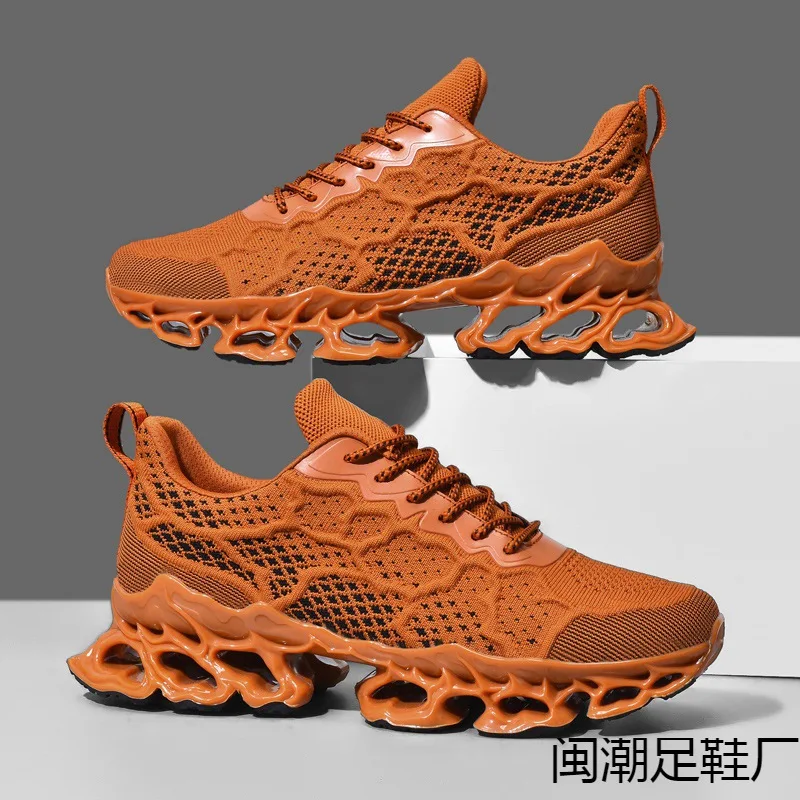 

2026 Men's Summer New Breathable Running Trendy Fashion Thick-soled Knitted Casual Mesh Shoes