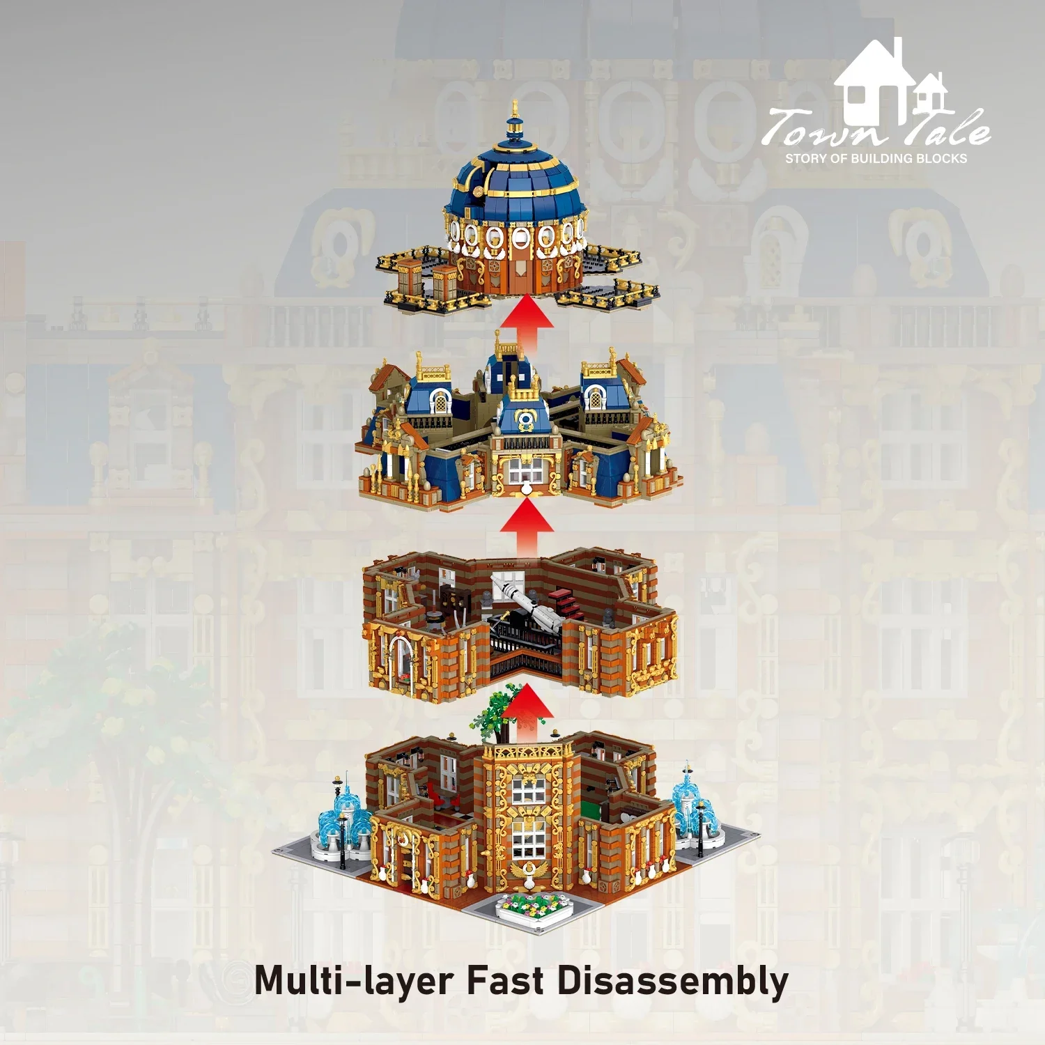 14133 sztuk planetarium królewski klocki kreatywny widok na ulicę miasta Model zamku wysoki poziom trudności klocki montażowe zabawki dla dzieci