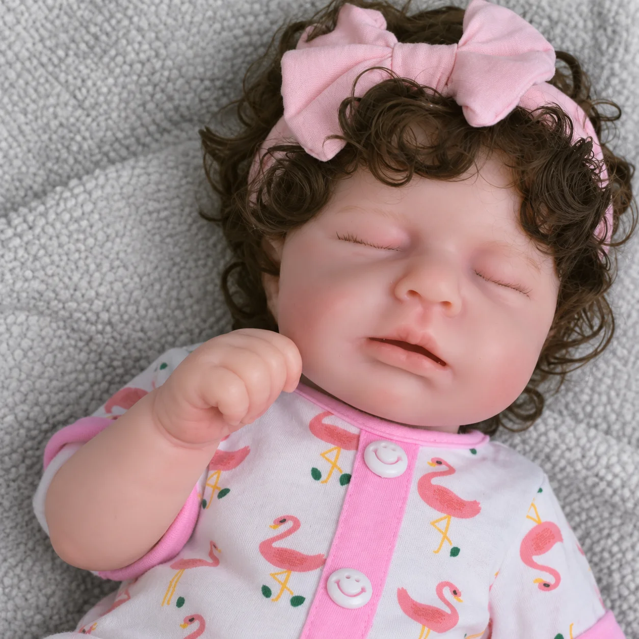 20Inch Full Body Solid Silicone Reborn Baby Doll Girl Hand‑Rooted Hair Handcrafted Lifelike Newborn Collectible Art Display Gift