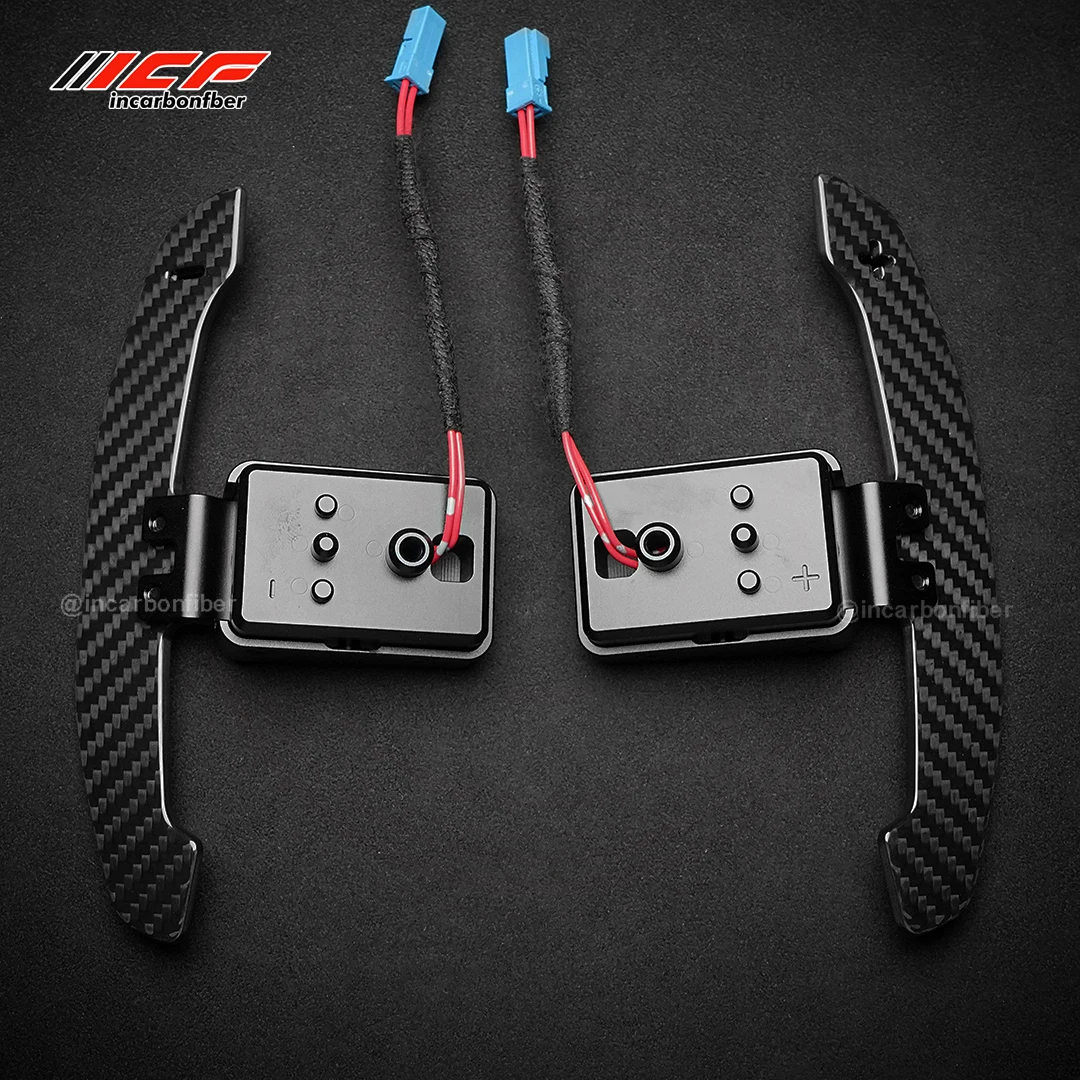ICF 100% ألياف الكربون الحقيقية المغناطيسي عجلة القيادة مجداف المبدلات لسيارات BMW G20 G22 G05 G80 F22 F30 1 2 3 4 5 7 سلسلة