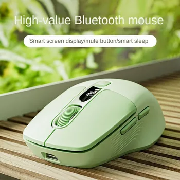 Eweadn q1 mouse sem fio bluetooth 2.4g modo duplo leve display de energia inteligente pc gamer acessórios para laptop escritório gaming ratos