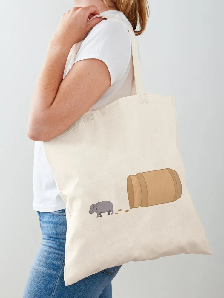 Peanut butter Hippo Tote Bag shopper bag woman Woman shopper bag canvas bags tote bags men