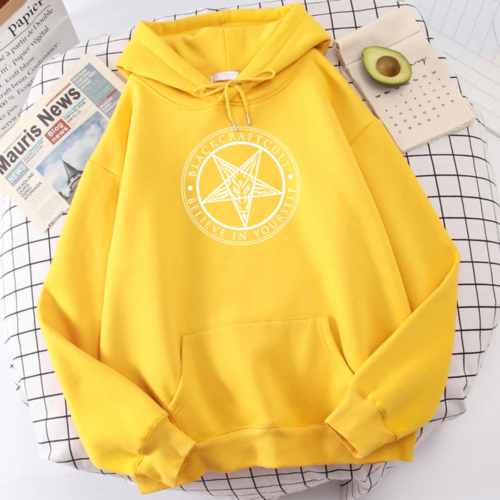 Pentagram Gothic Occult Satan Printed Sweatshirts Man Simple Casual Hoodies Street Loose Hoodie New Fleece Autumn Sportswears