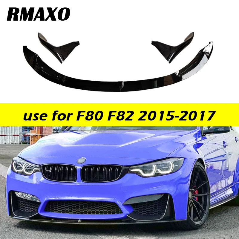 

For BMW F80 M3 F82 F83 M4 2015-2017 4pcs front bumper lip splitter diffuser spoiler ABS gloss black body kit