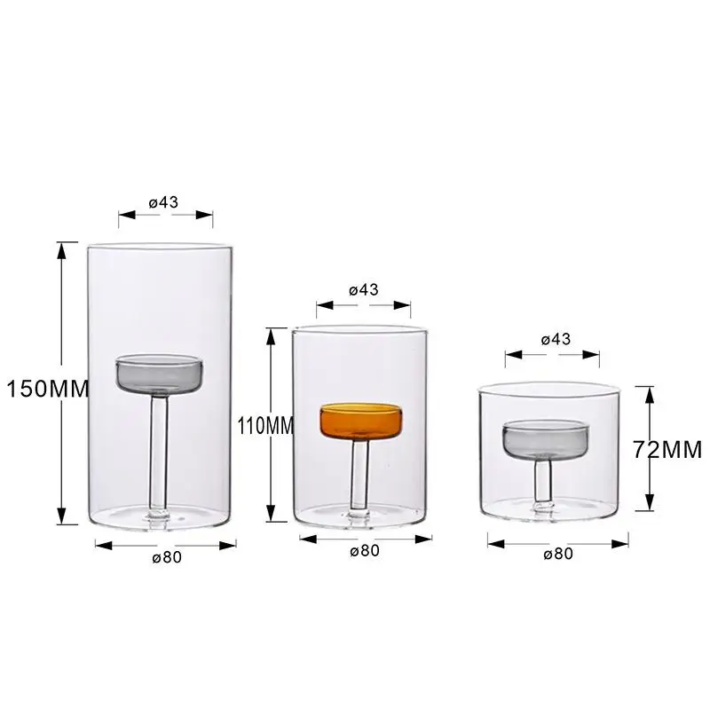 

European-style Transparent Glass Candle Holder Candle Utensils Home Decoration Creative Ornaments