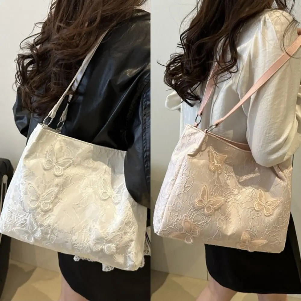 

Fashion High-end Butterfly Tote Bag Solid Color Large Capacity Shoulder Bags DIY Handheld Tote Bag Women Girls