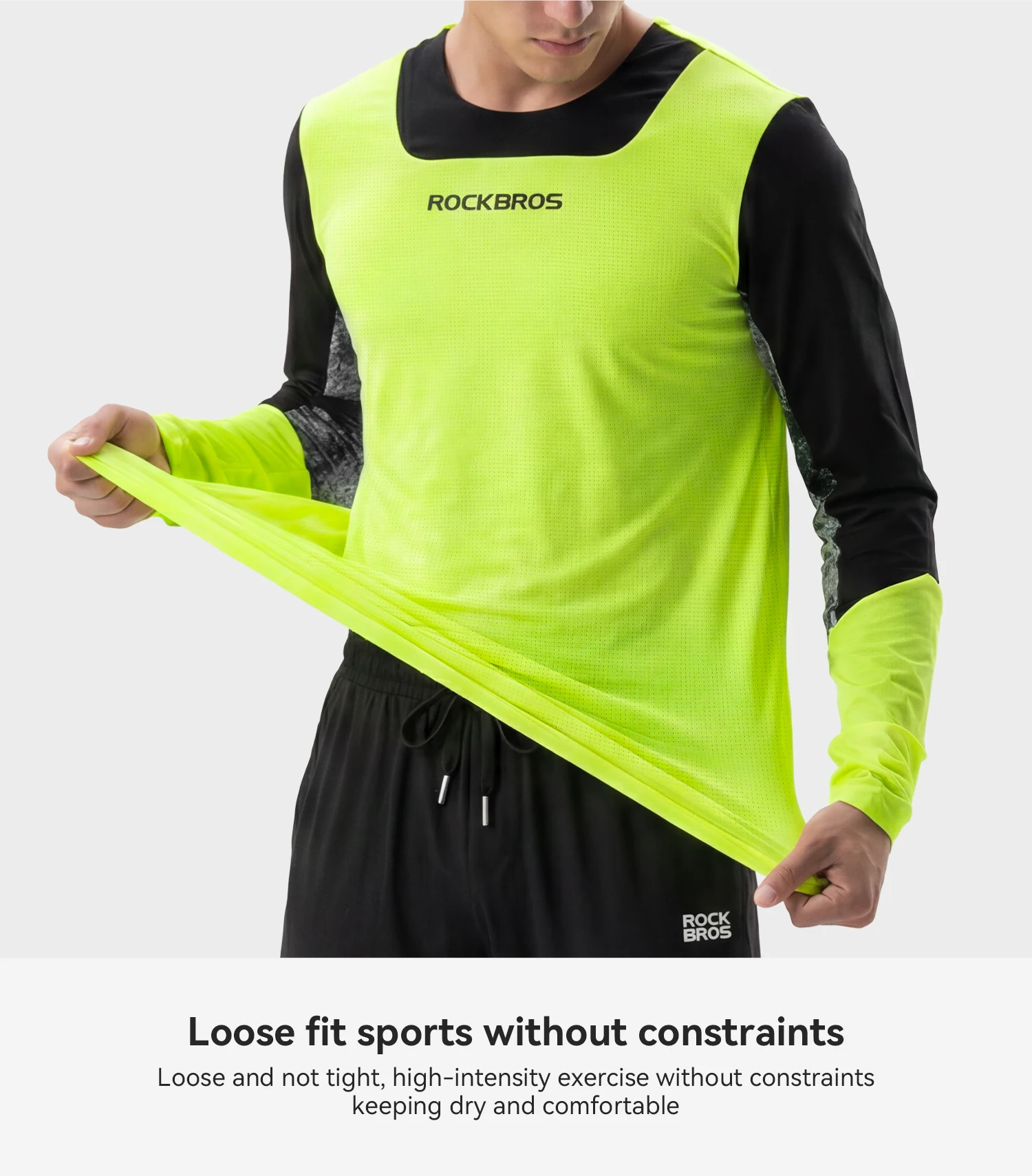 ROCKBROS Bicycle Jerseys Long Sleeves Pullover T-shirts Men Breathable XC Sports Tops MTB Road Bike Cycling Jackets Summer