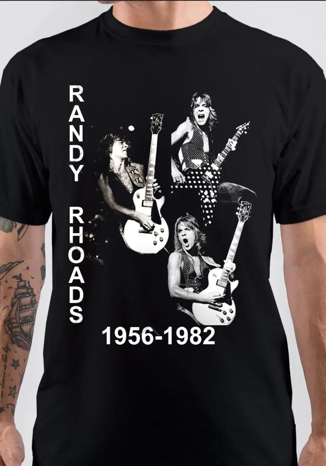 

Vtg Randy Rhoads 1956 - 1982 Cotton Black All Size T Shirt For Men JU135