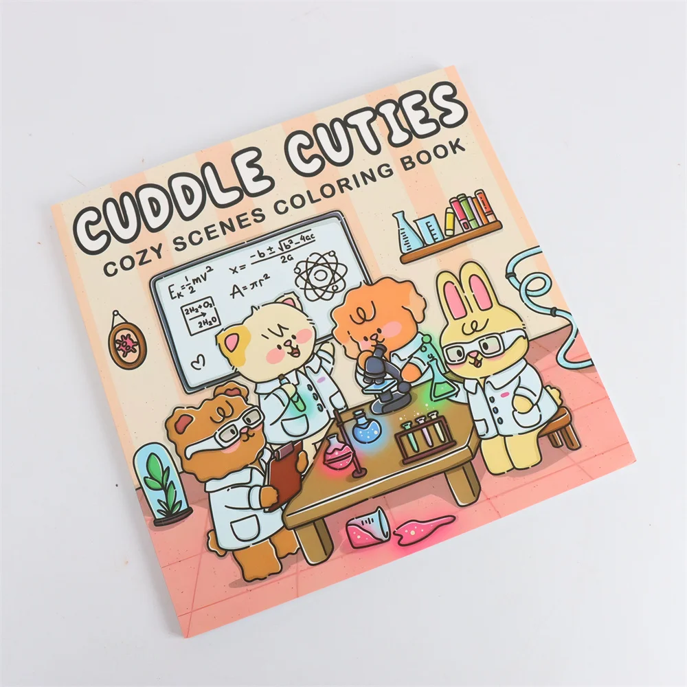 CUDDLE CUTIES Cute Comfy Coloring Book for Adults and Teens Featuring Adorable Creatures in Cozy Hygge Moments for Relaxation