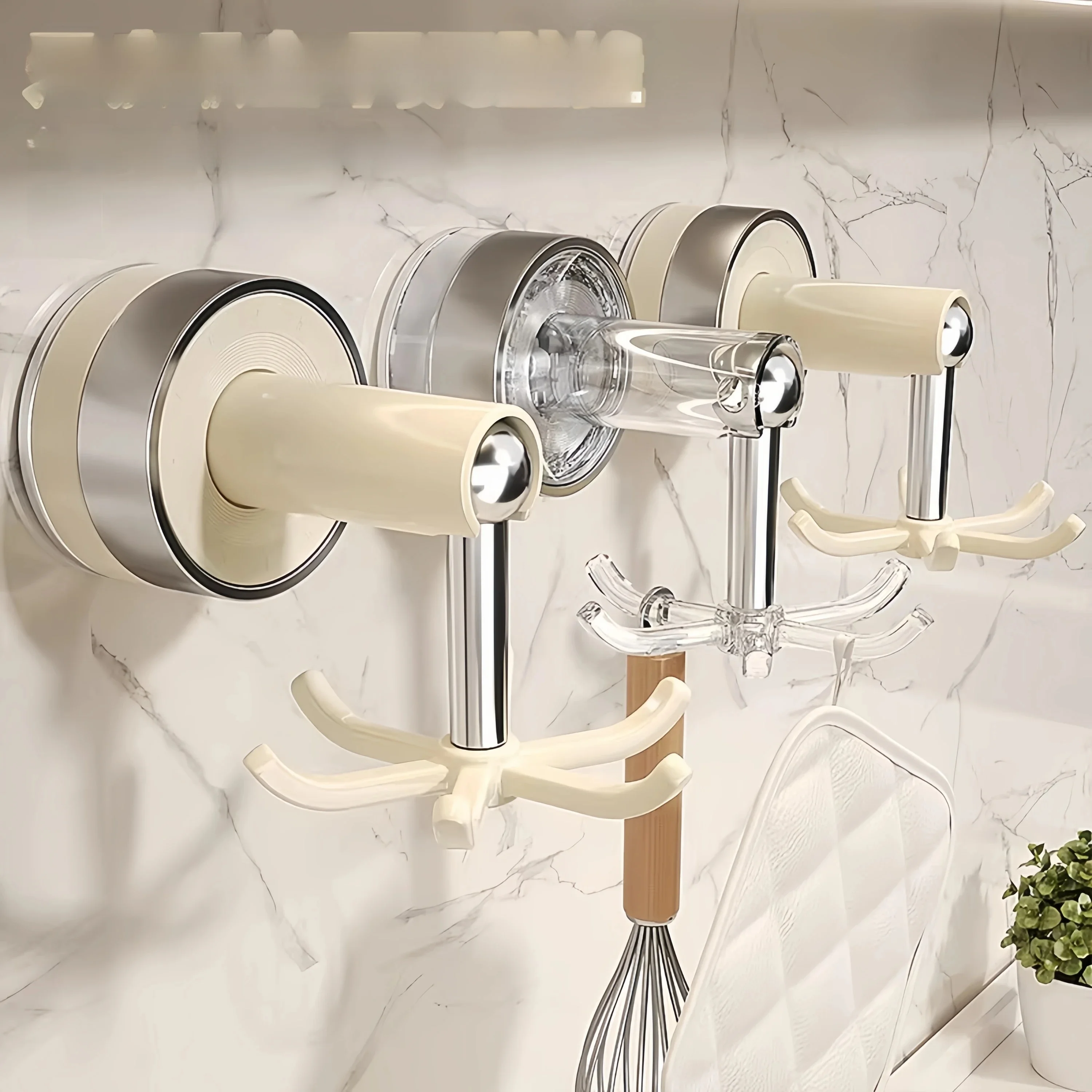 support-de-rangement-multifonctionnel-pour-ustensiles-de-cuisine-a-ventouse-rotatif-a-six-griffes-sans-percage-mural-pour-cuilleres-et-spatules