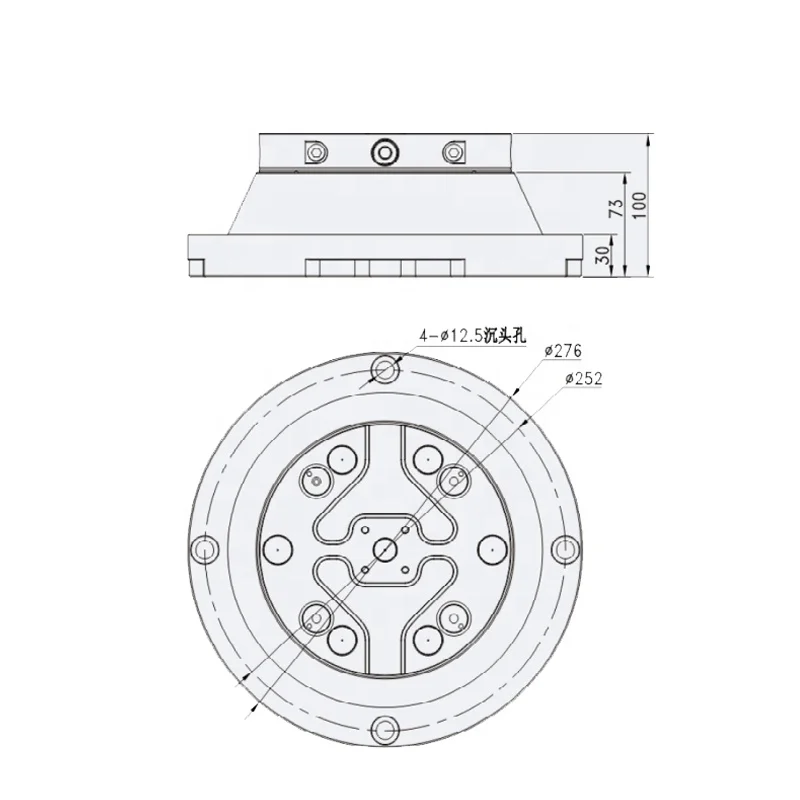 Precision Workholding Steel Pacing 96 Mm 5 Axis Heightened Zero Positioning Quick Change Pallet HE-96B-H100