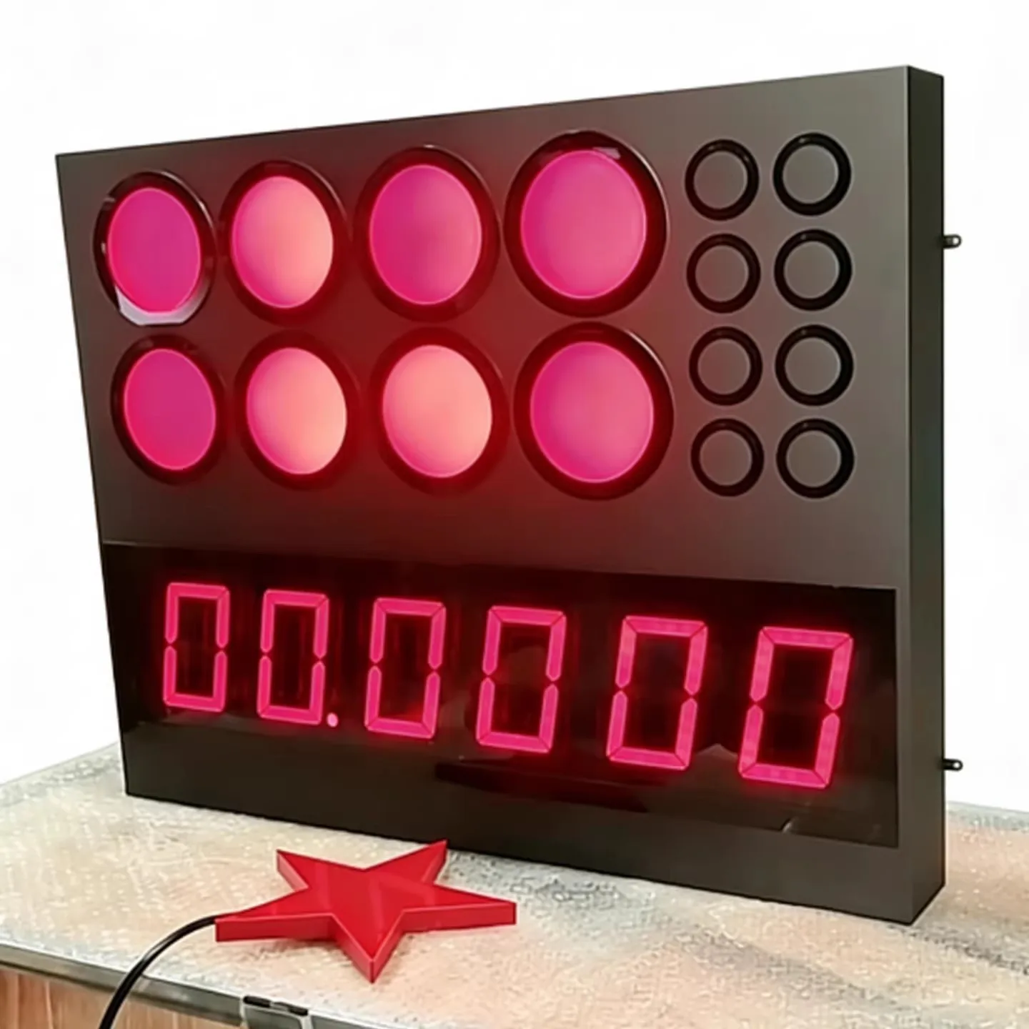 Racing lights challenge time, eye disease, quick hand shot lights, speed, competitive props, exhibition, supermarket warm-up
