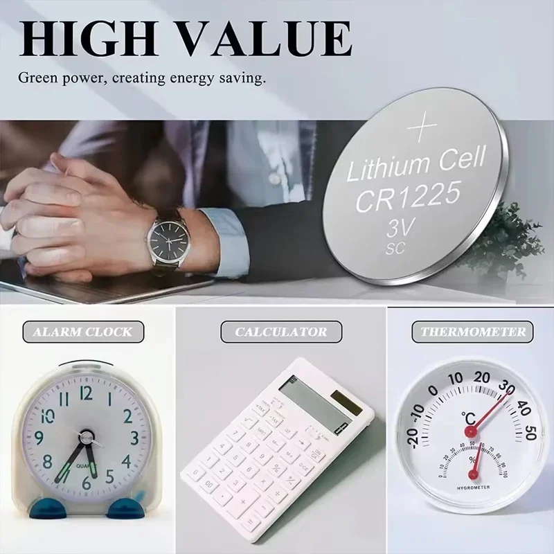 

CR1225 3V Lithium Button Battery BR1225 LM1225 DL1225 CR 1225 ER1225GP Coin Cell Watch Batteries for Toys Remote