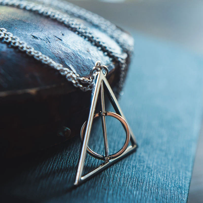 Movie Cosplay Death Hallows Pendant Necklace 925 Sterling Silver Necklace Jewelry Accessory Men Women Birthday Christmas Gifts