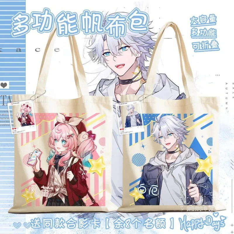 

2025 Anime Honkai: Star Rail Game Cos Khaslana Hyacinthia Anaxa Castorice Unisex Cartoon-print Commuting Canvas Bag Present