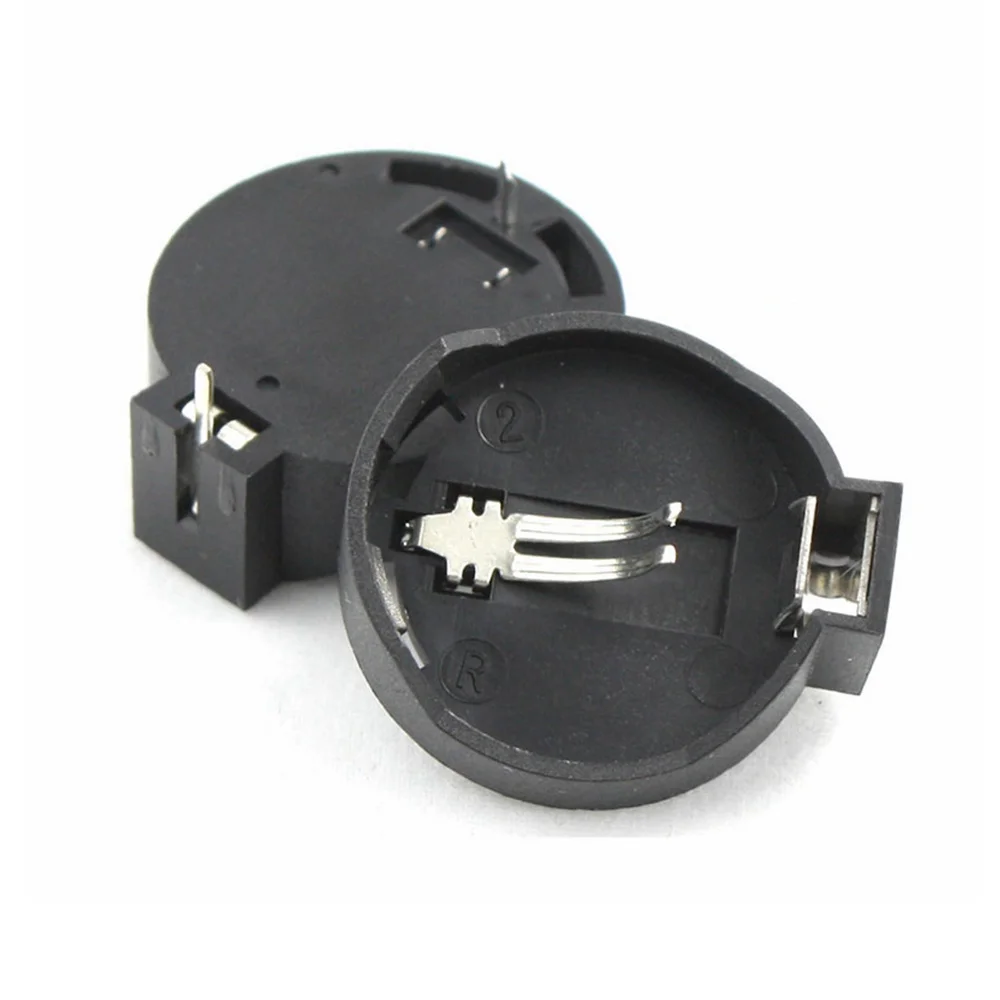 10Pcs CR2032 3V Button Coin Cell Battery Socket Holder Case Mini Battery Storage Box Black Color