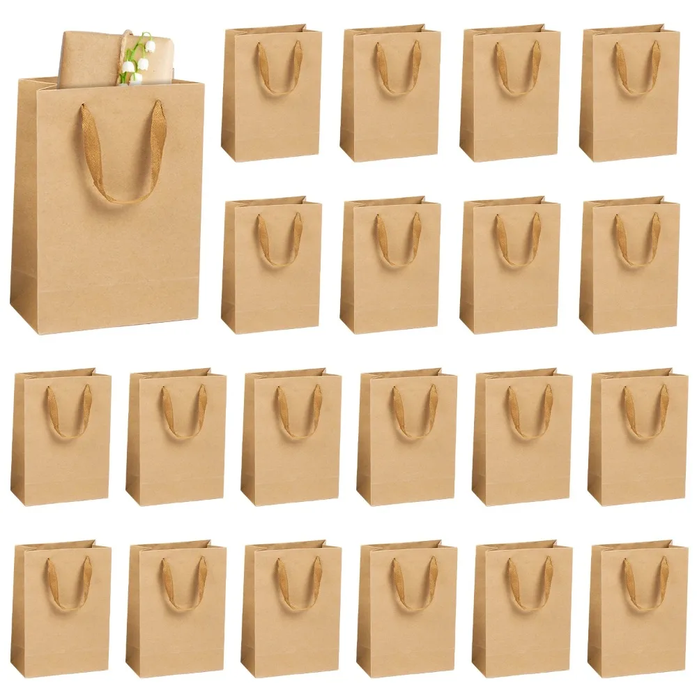 5/10/20/50pcs Kraft paper gift bags, Halloween, back to school, parties, birthday gifts, anniversaries, weddings, lovers