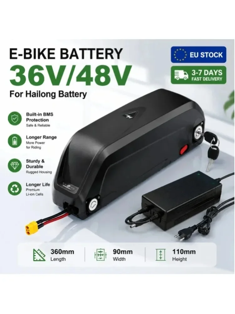 Hochleistungs-E-Bike-Akku 36V 48V 40Ah 30A BMS 18650 Lithium-Pack für 350W-1000W Elektrofahrräder