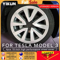 4PCS Hub Cap Performance 18 Inch Wheel Caps Automobile Replacemen Hubcap Full Rim Cover Accessories for Tesla Model 3 2018-2023