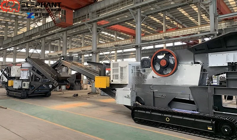 New Portable Mobile Crushing Station Impact & Jaw Crushers Core Engine Gearbox Motor Bearing Ore Mining Line Max.115t/h