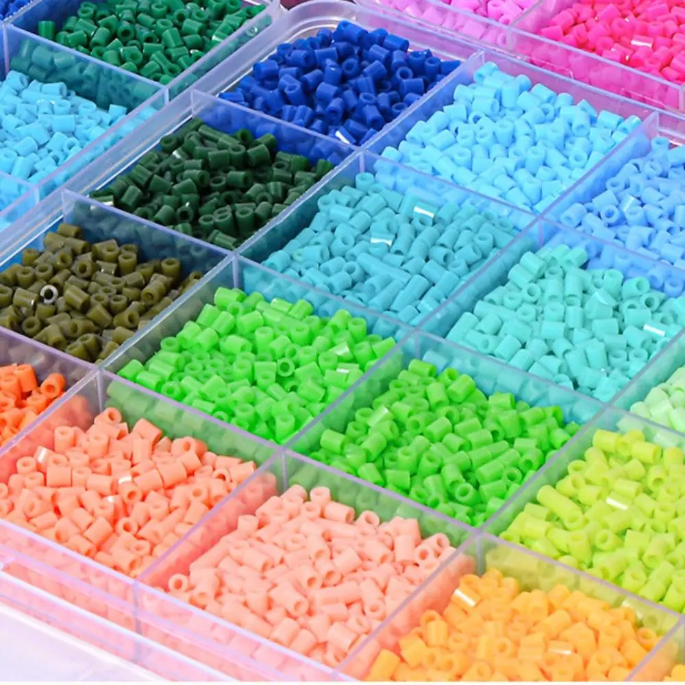 

Colorful Bean Splicing Material Package DIY Ironing Paper Bean Splicing Tool Set Iron Storage Box Iron-on Bead Craft Kit Gift