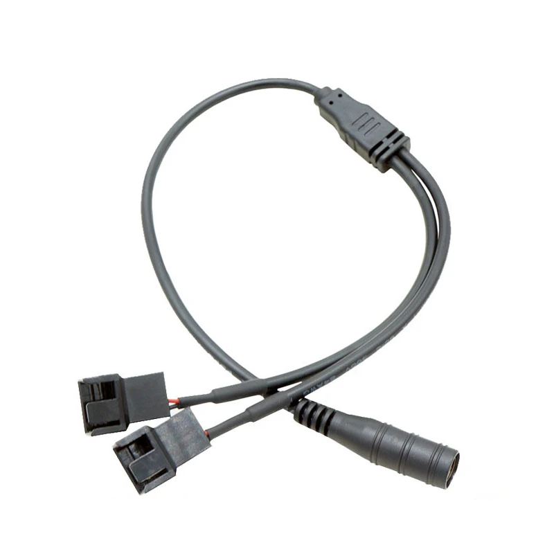 New DC 5.5*2.1 MM Female To 4 Pin Pwm Fan Adapter Cable 1 to 4/3/2/1 Ways Computer PC Fan Power Supply Connector Cable 12V Black