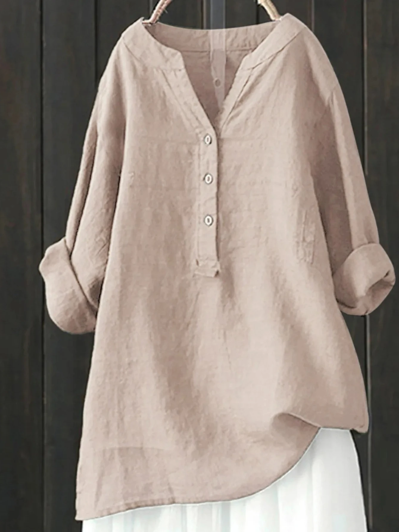 

Vintage Cotton Linen Shirts And Blouses Autumn Casual Loose Shirt Women Long Sleeved Oversize