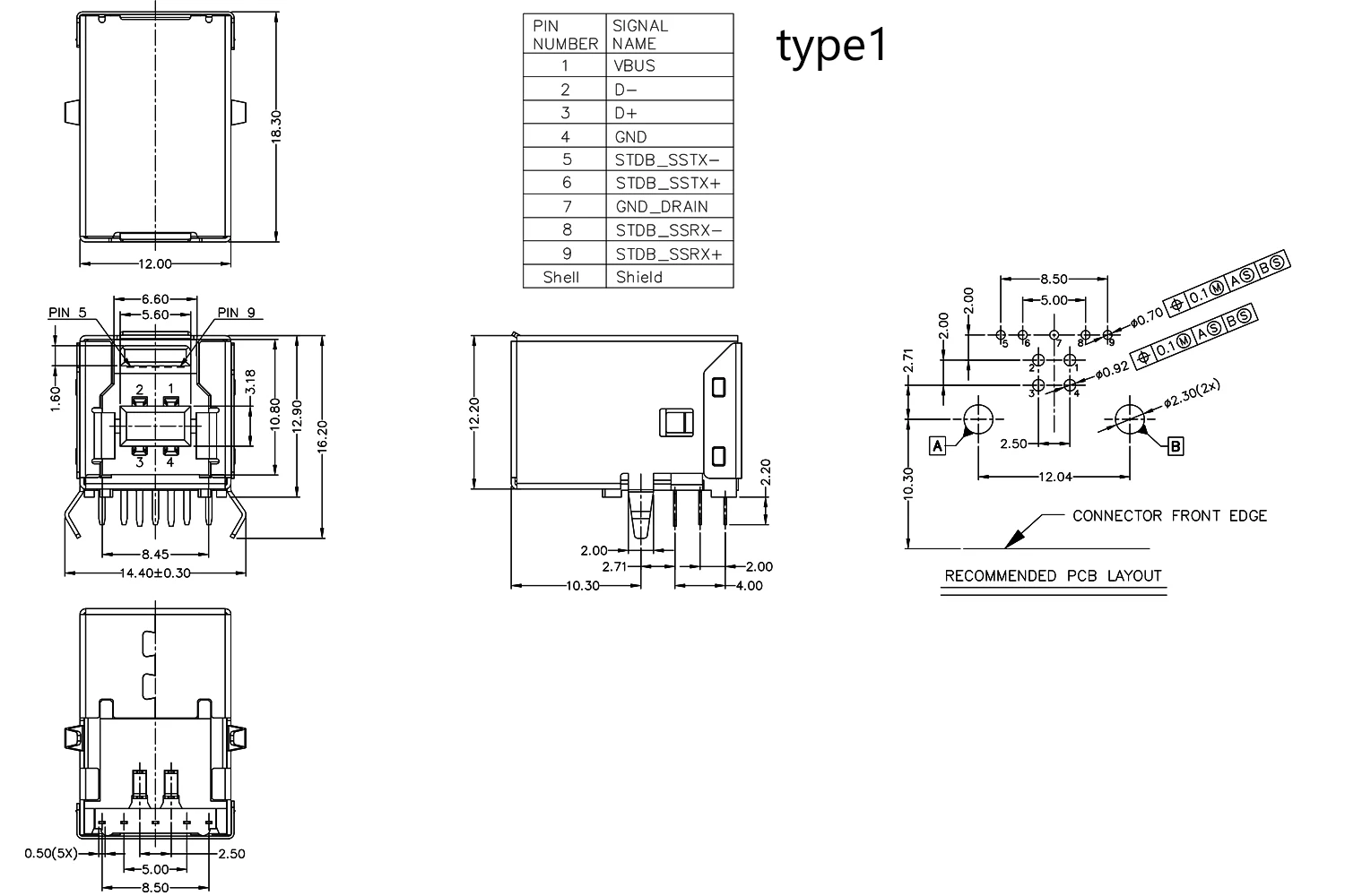 Conector USB 2,0 de 5 piezas, conector hembra macho tipo B, 90 °/3,0 °, reparación de interfaz de impresora DIY