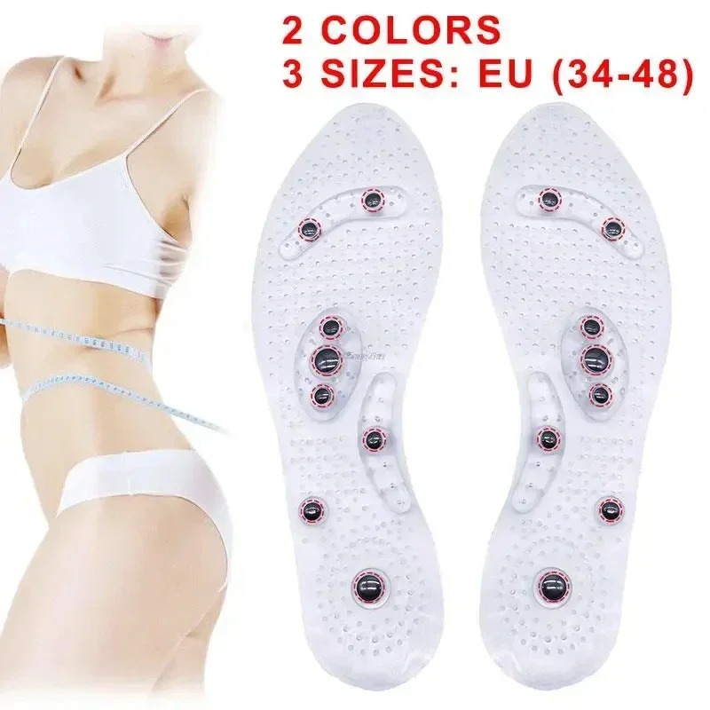 1 Pair Magnetic Massage Insoles, Deodorant Shoe Inserts with Raised Points, Comfort Foot Care Pads for Men Women