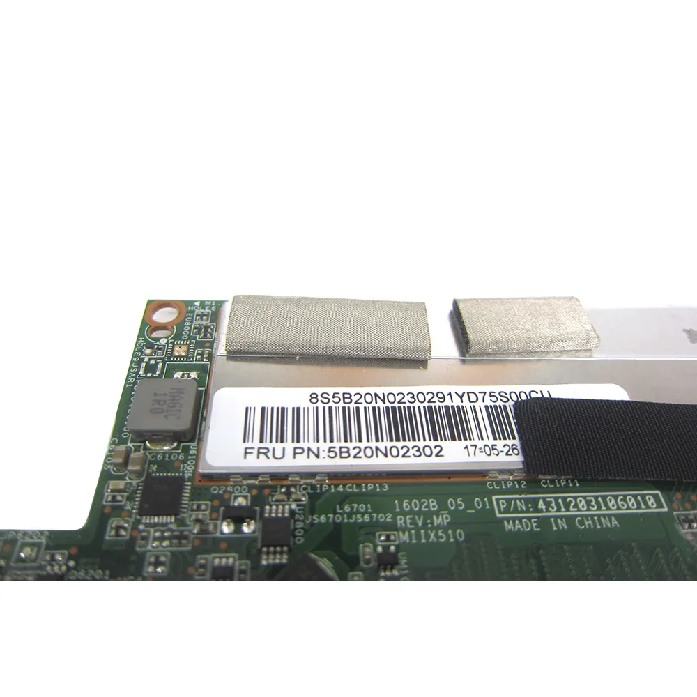 5B20N02302 for Miix 510-12IKB Tablet 80XE Ideapad Motherboard with I3-7100 CPU 4G RAM FRU  laptop mainboard full test