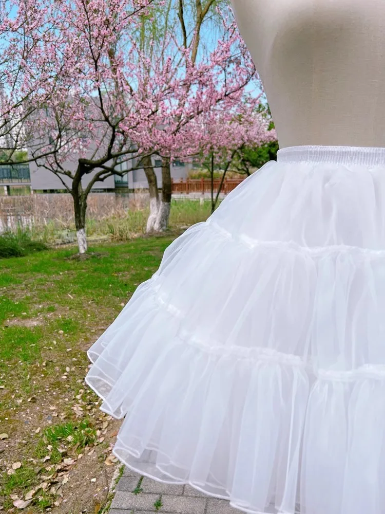 MisShow Vintage Short Tulle Wedding Petticoat Underskirt Women Adult Crinoline Tutu Skirt Half Slips Bridal Accessory image 3