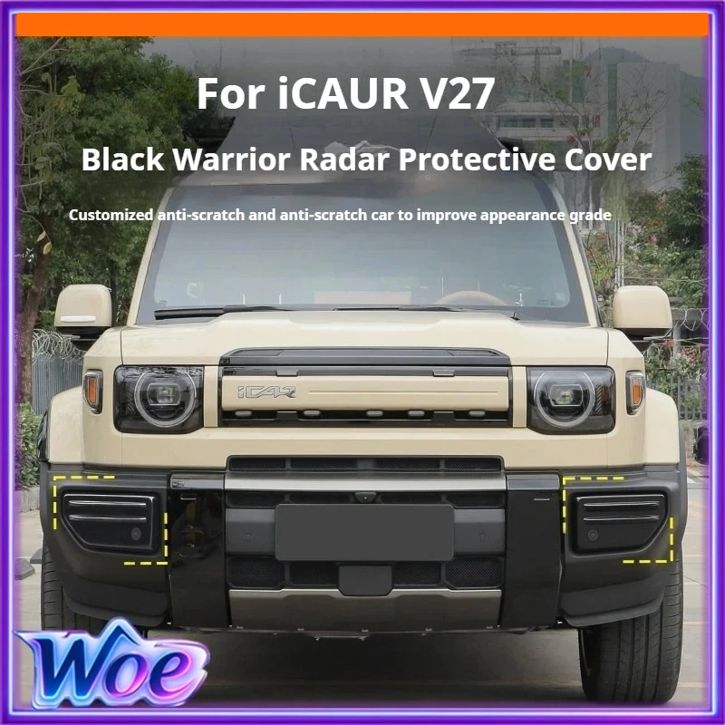 For Chery ICAUR V27 Dark Warrior Car Radar Protective Cover Front Rear Bumper Airflow Modification Protection Covers Accessories