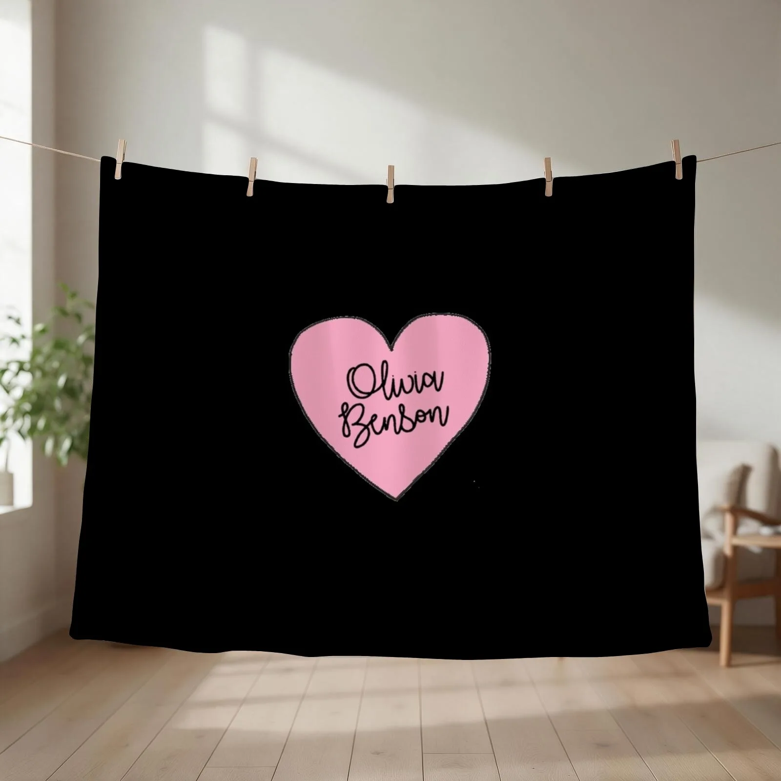 New Olivia Benson Heart Sticker Throw Blanket Retros Vintage blankets and throws Designers Blankets