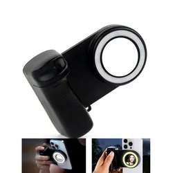 2025 Magnetic Phone Grip for MagSafe Bluetooth Shutter Phone Camera Handle Grip Selfie Stablizer w Fill Light for Iphone Android