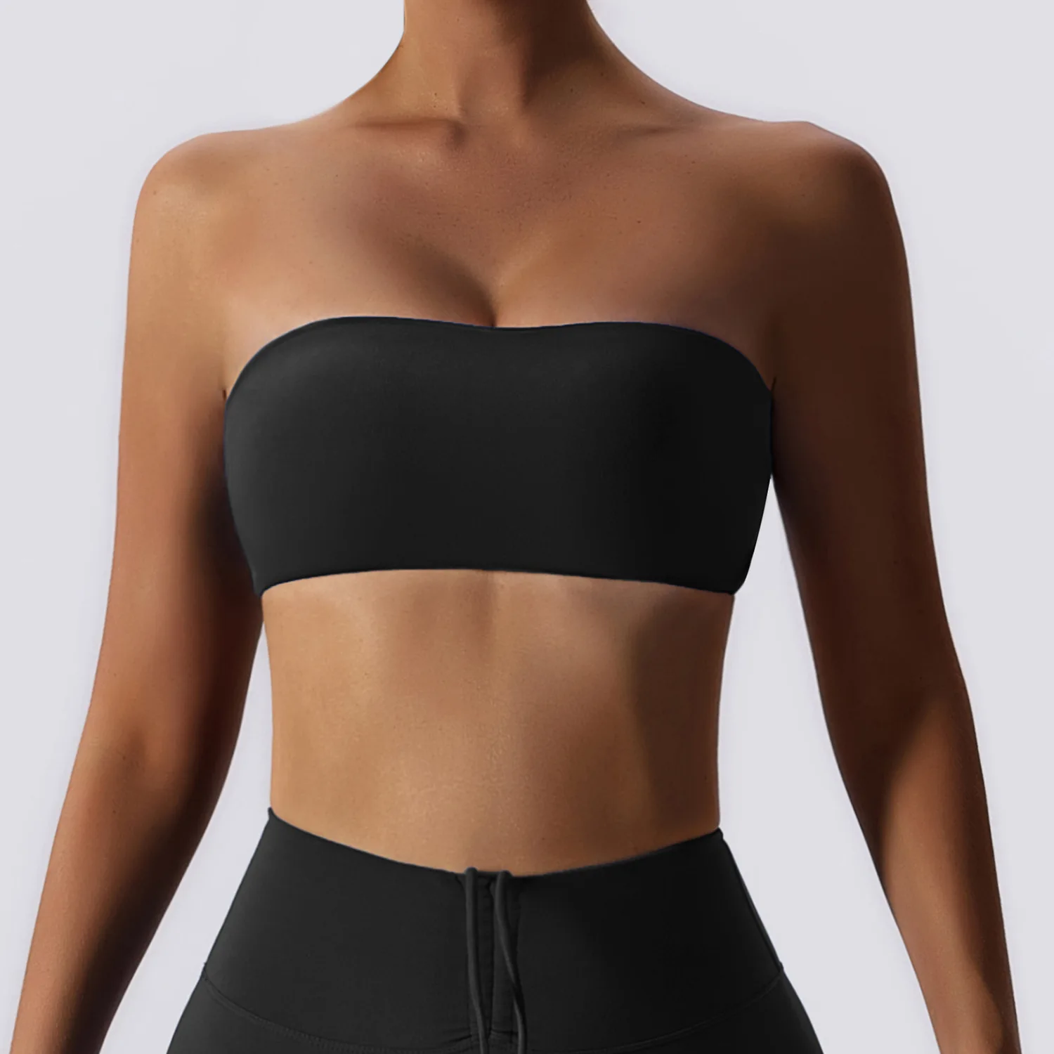 Sommer Trägerloser Sport-BH für Damen, Schnelltrocknende Yoga-Kleidung, Damen Tube Top Fitness Brustwickel-Unterwäsche, Workout-BH für Frauen