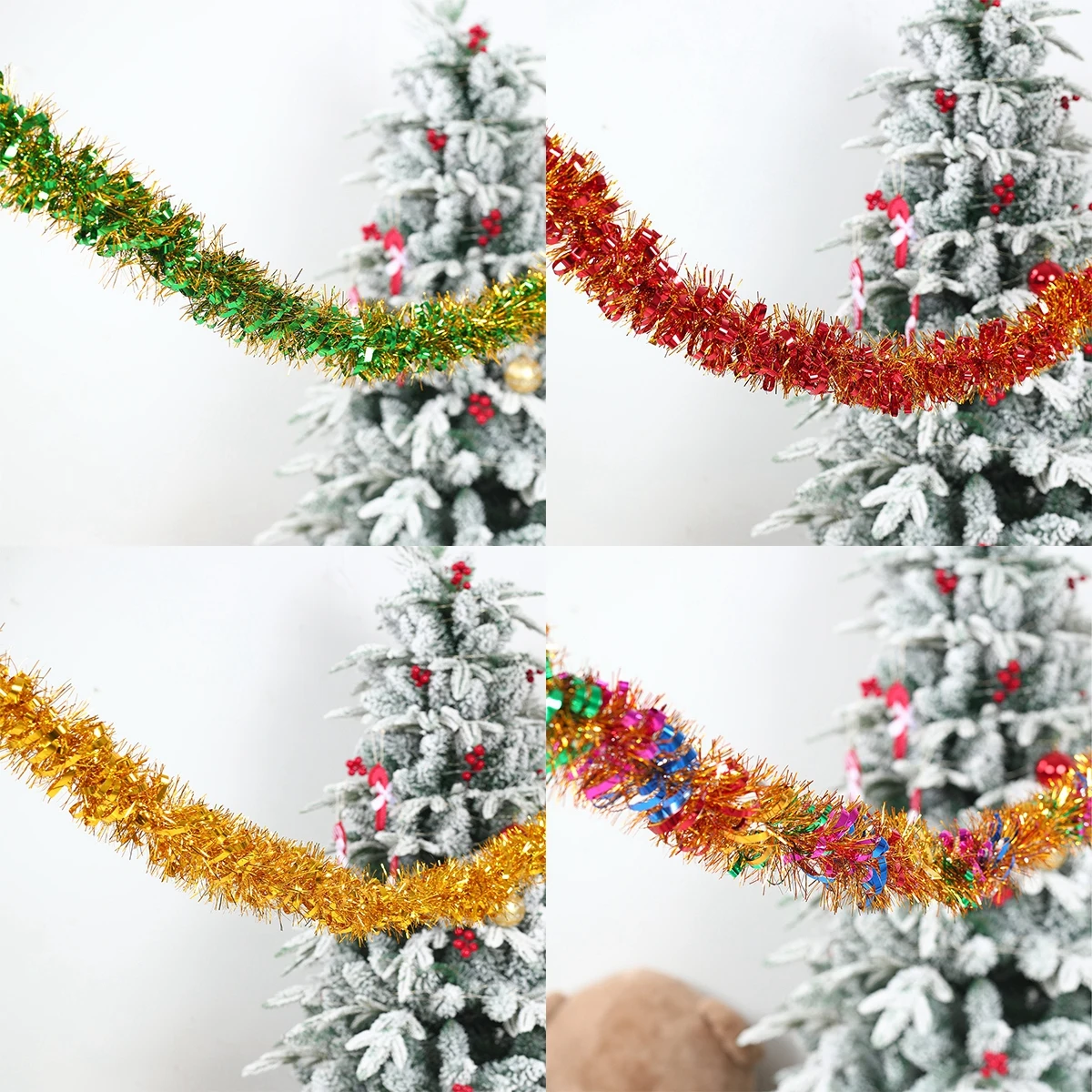 Christmas Glitter Tassels Garland Ribbon Merry Christmas Tree Decoration For Home 2024 Xmas Gifts Navidad Natal New Year 2025