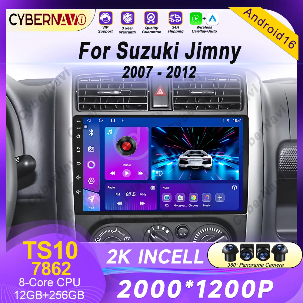 

Android Carplay Auto 2K Screen Car Radio Multimedia Player For Suzuki Jimny 3 2005 - 2019 Autoradio GPS Stereo Head Unit No 2din