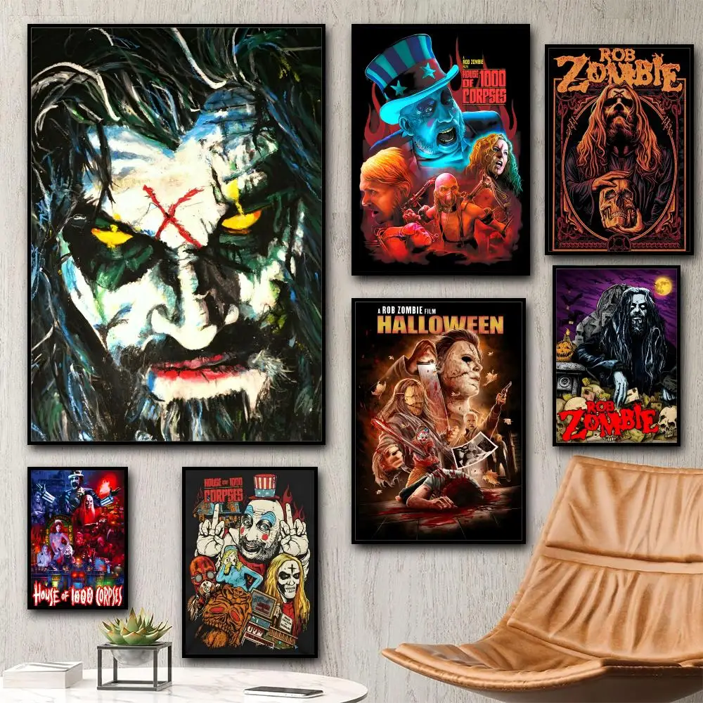 Rob Zombie Painting Calligraphy HD Canvas Poster living room bedroom bar aesthetic