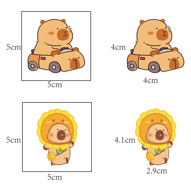 20 sztuk/zestaw Nowe tatuaże tymczasowe z kapybarą, urocze tatuaże z świnką morską, kreskówkowe, wodoodporne dla dzieci, zabawny prezent urodzinowy