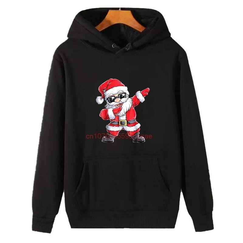 

Santa Claus Christmas Graphic Thick Sweater Hoodie Hooded Sweatshirts Cotton Winter Essentials Fleece Hoodie Men's Sportswear