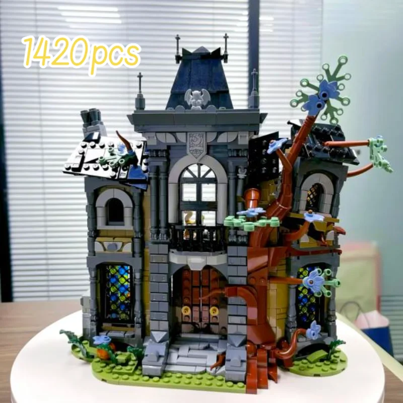 Old Manor Building Assembly Model, Architecture Fan Keepsake 1420pcs Blocks Special Christmas Gift For Tabletop Showcase