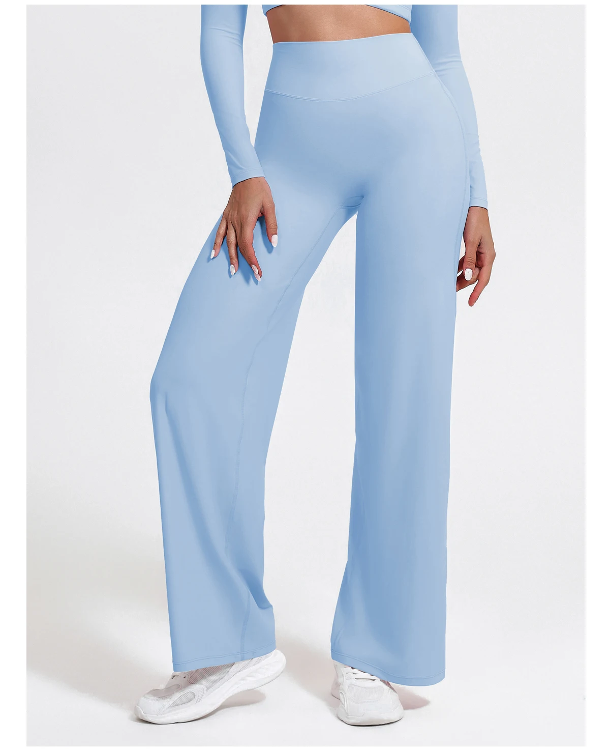Hearuisavy Damen-Sporthose mit geradem Bein, Fitnessstudio-Bekleidung, nacktes Gefühl, Kompression, weites Bein, Yoga-Leggings, Pilates, Fitness-Strumpfhose – Detail 21