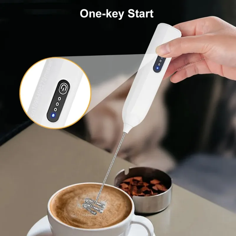 Mini Electric Milk Frother Works As Handheld Stirring Wand for Creamy Coffee Foam and Homemade Egg Whisking Compact Lightweight