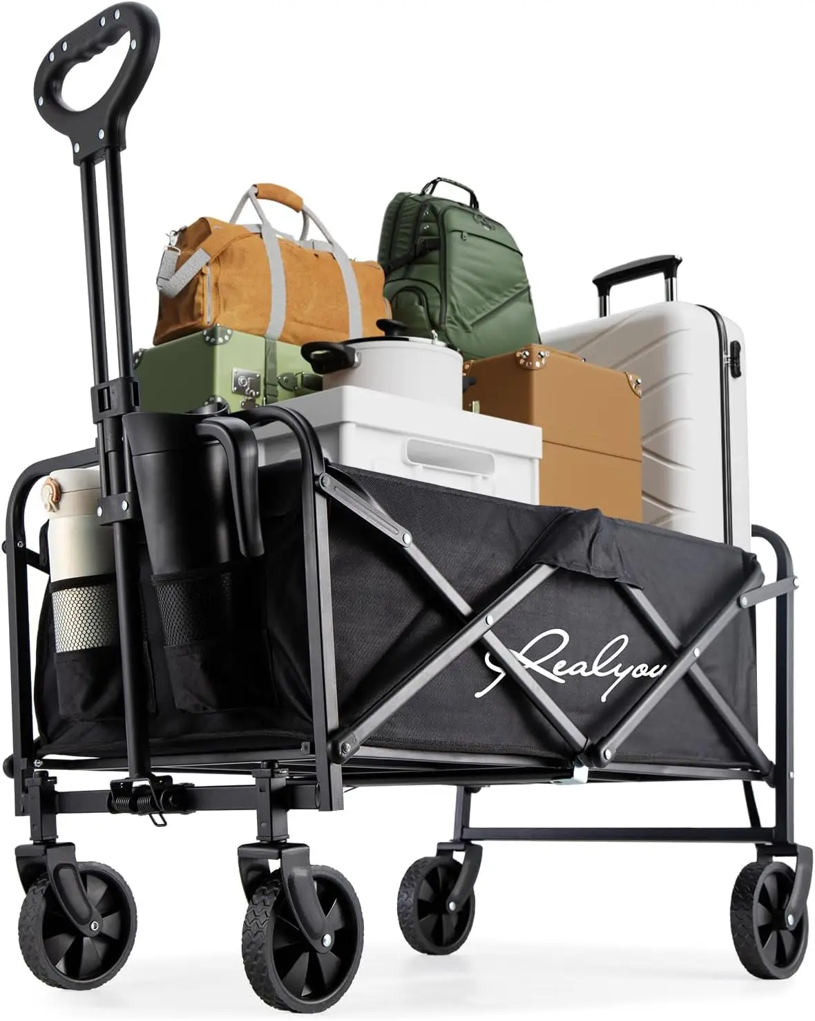 

Складная тележка Складная, складная тележка с вездеходными колесами, портативная складная тележка для покупок для продуктов